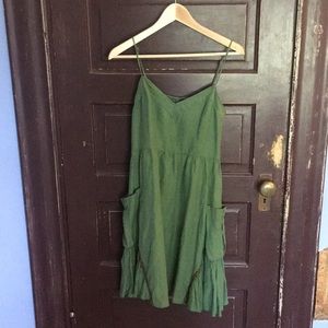 Free people green sundress with pockets